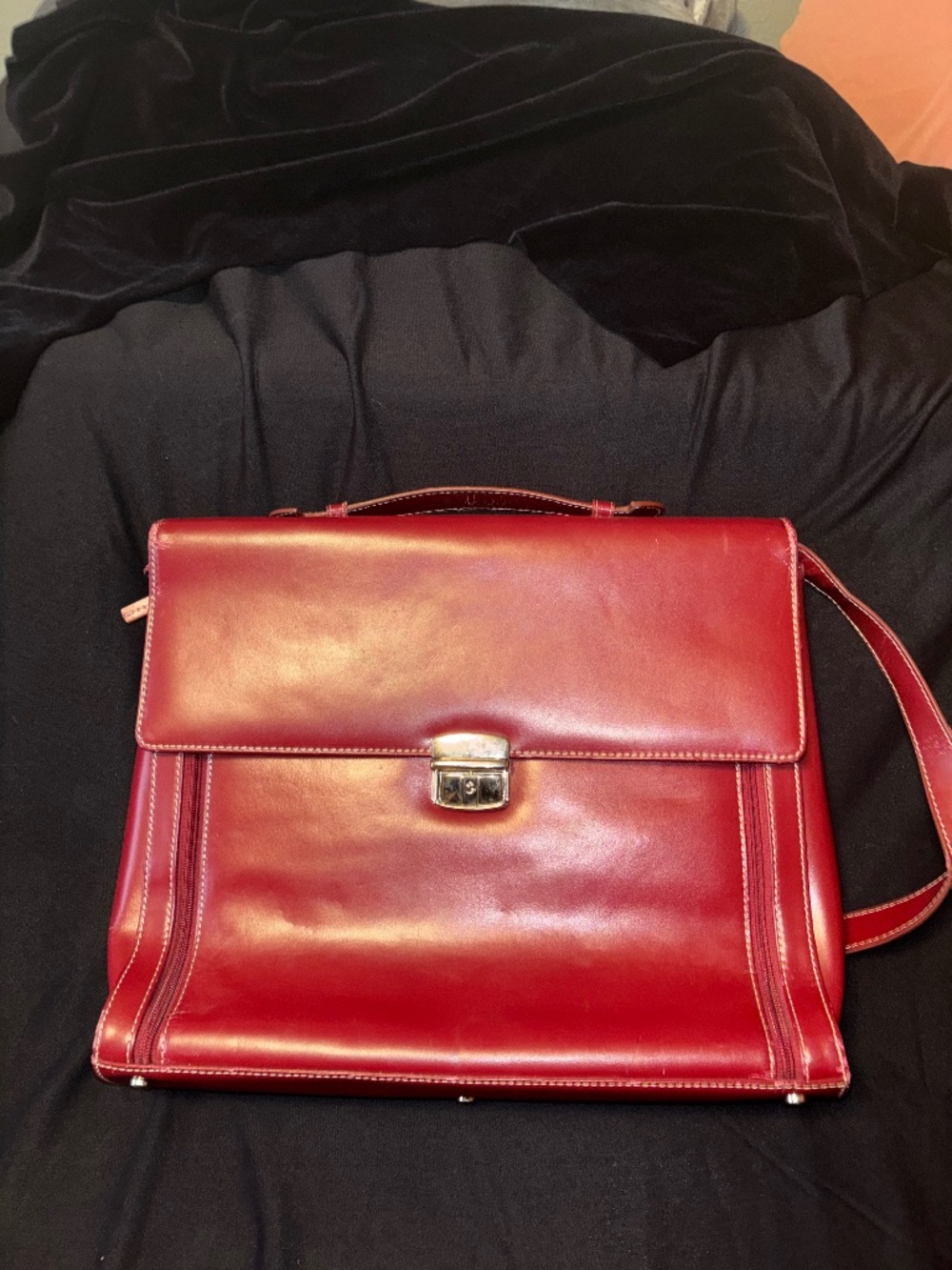 Wilson Leather Pelle Studio burgundy laptop briefcase